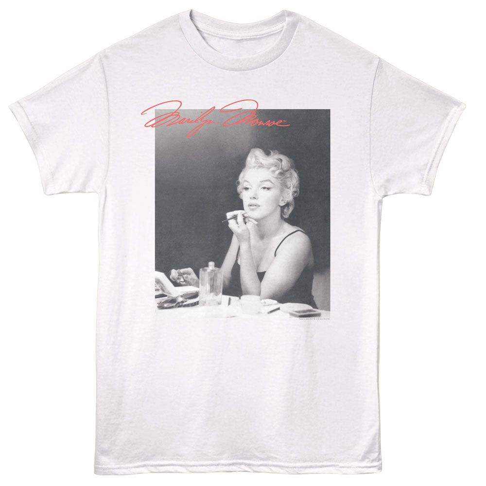 Marilyn Monroe - Makeup Vanity - American Classics - White Adult Short Sleeve T-Shirt - clothing by TeeHivey.com (Image 1)