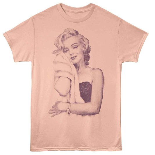 Marilyn Monroe - Fur Snuggle - American Classics - Solid Orange Adult Short Sleeve T-Shirt (Image 1)