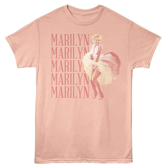 Marilyn Monroe - Swept Skirt Repeat - American Classics - Solid Orange Adult Short Sleeve T-Shirt (Image 1)
