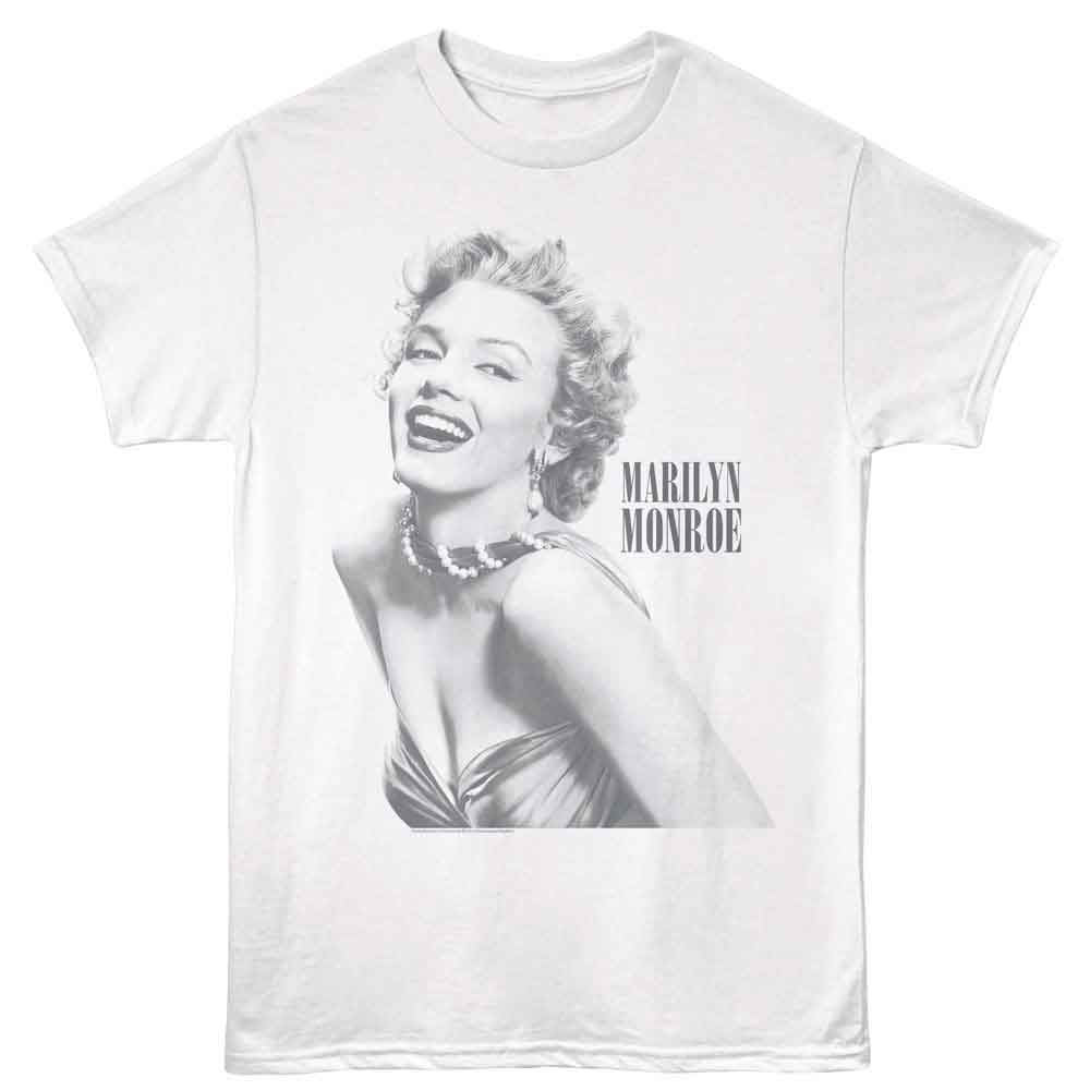 Marilyn Monroe - Smiling - American Classics - White Front Print Adult Short Sleeve T-Shirt (Image 1)