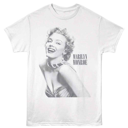 Marilyn Monroe - Smiling - American Classics - White Front Print Adult Short Sleeve T-Shirt (Image 1)