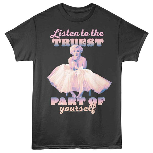 Marilyn Monroe - Listen To The Truest - American Classics - Smoke Adult Short Sleeve T-Shirt (Image 1)