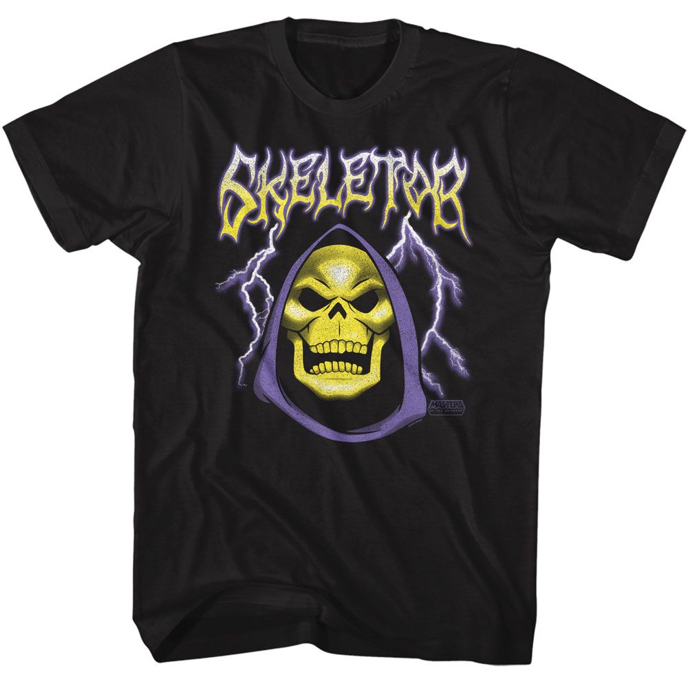 Masters Of The Universe - Skeletor Lightning - American Classics - Solid Black Adult Short Sleeve T-Shirt