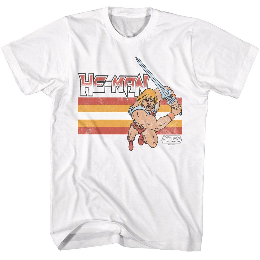 Masters Of The Universe - Battle Charge - White Short Sleeve Adult T-Shirt - clothing by TeeHivey.com (Image 1)
