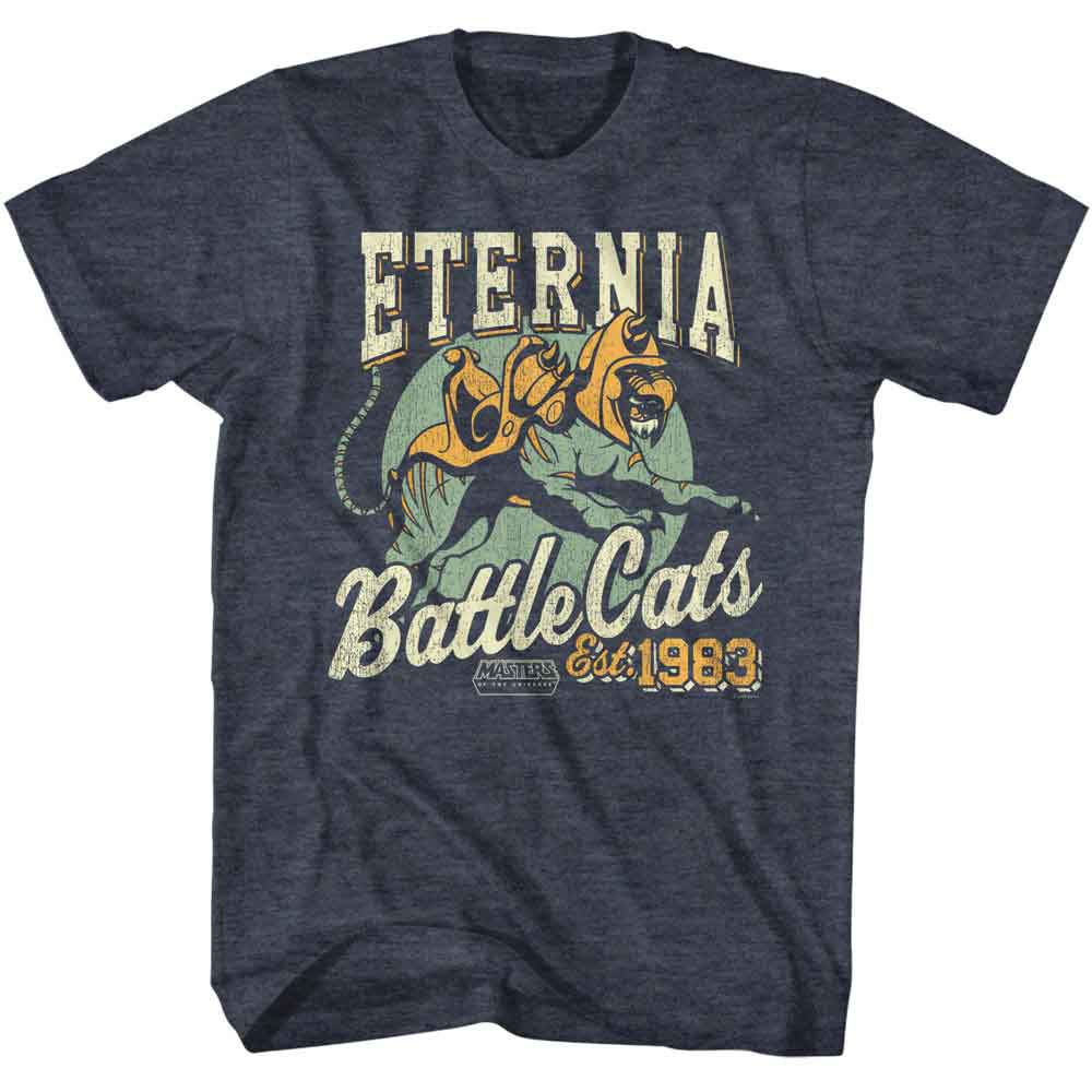 Masters Of The Universe - Eternia Battlecats 2 - Officially Licensed - Blue Heather Front Print Adult Short Sleeve T-Shirt