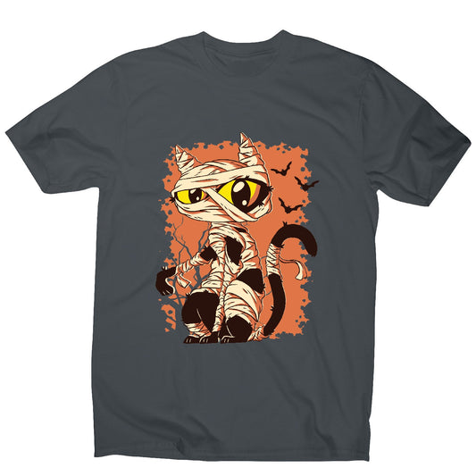 Mummy cat funny halloween cartoon men's t-shirt