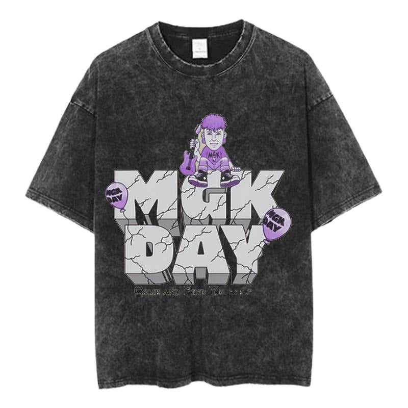Machine Gun Kelly MGK Day Graphic Tee, Funny Cartoon Concert Shirt, Rock Music Streetwear, Unisex Menswear Womenswear Top