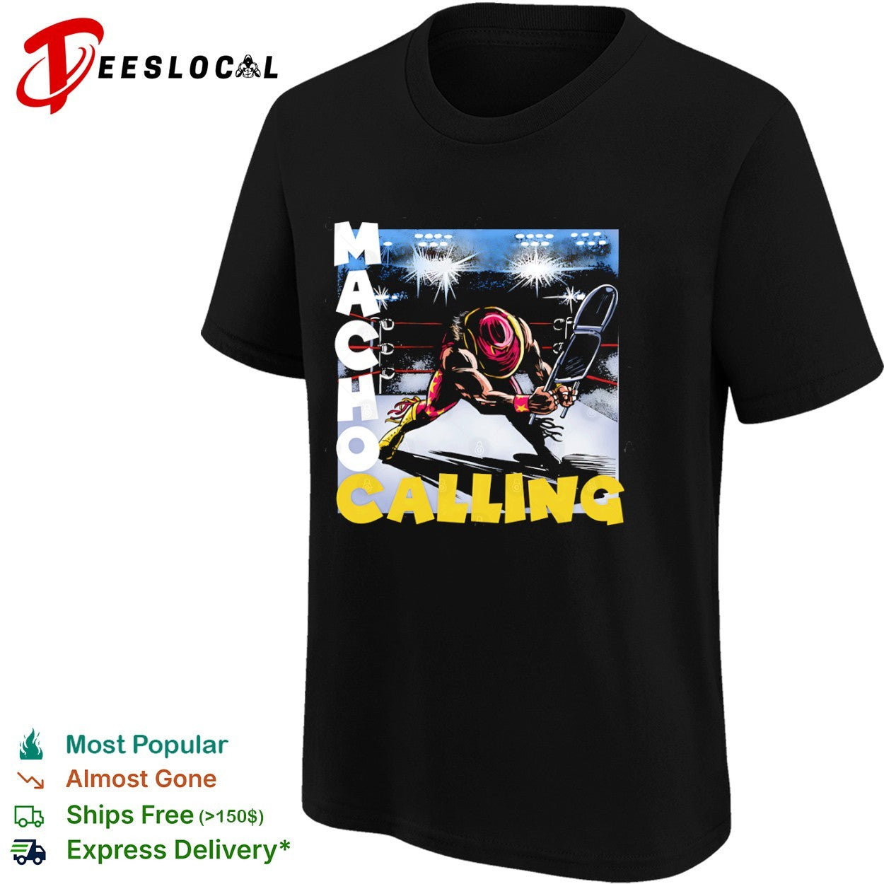 Macho Man Randy Savage style of The Clash’s album London Calling shirt