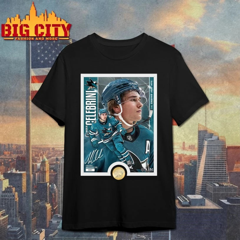 Macklin Celebrini San Jose Sharks Highland Mint poster t-shirt