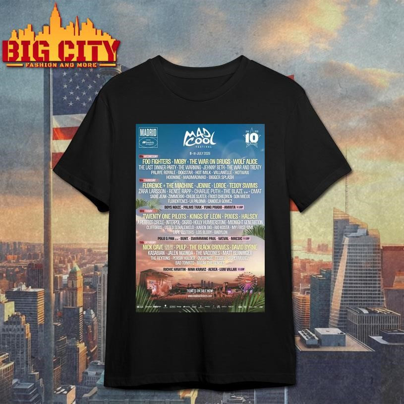 Mad Cool Music Festival On July 8-11 2026 Poster Shirt