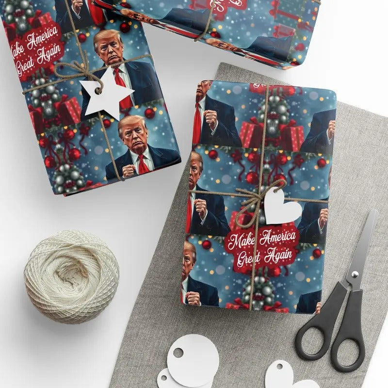 Make Christmas Great Again - Trump Wrapping Paper for Gifts - Trump Christmas Gift Wrap - Maga Gift Wrap Christmas Trump 2024
