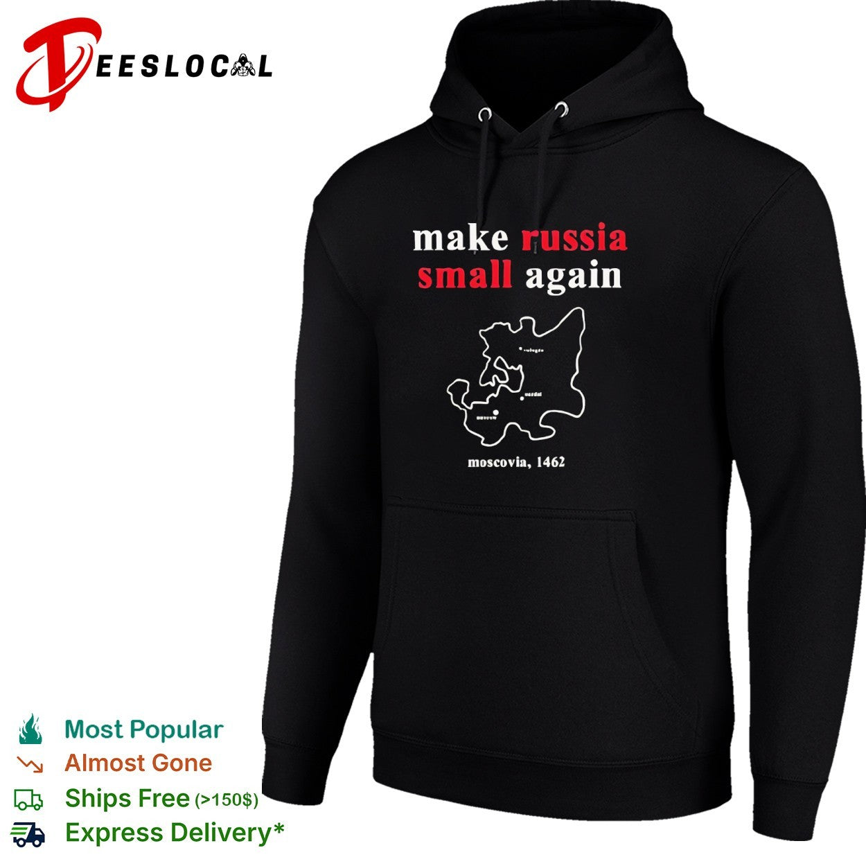 Make Russia Small Again Moscovia 1462 History Political Satire Map shirt