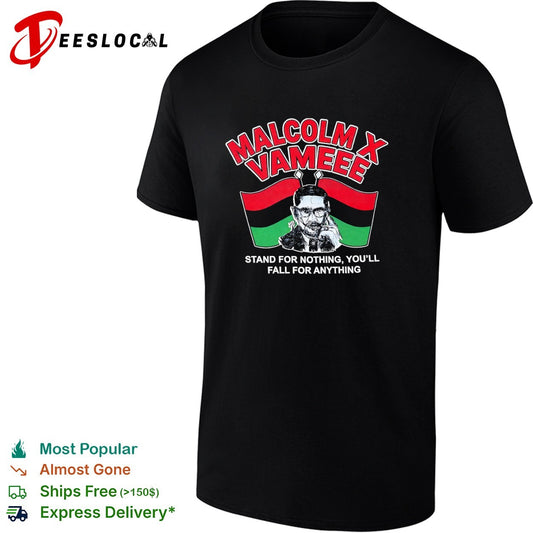 Malcolm X Vameee Stand for nothing you’ll fall for anything shirt