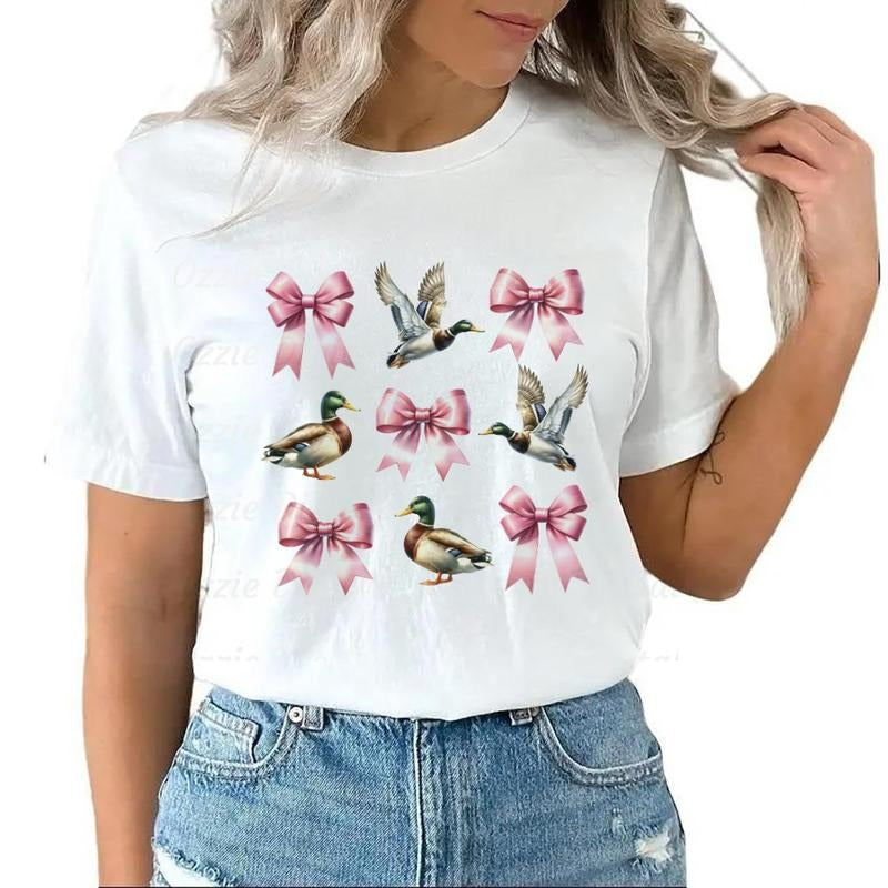 Mallard Duck Pink Bow Coquette Hunting Southern T-Shirt Unisex Hoodie Sweatshirt