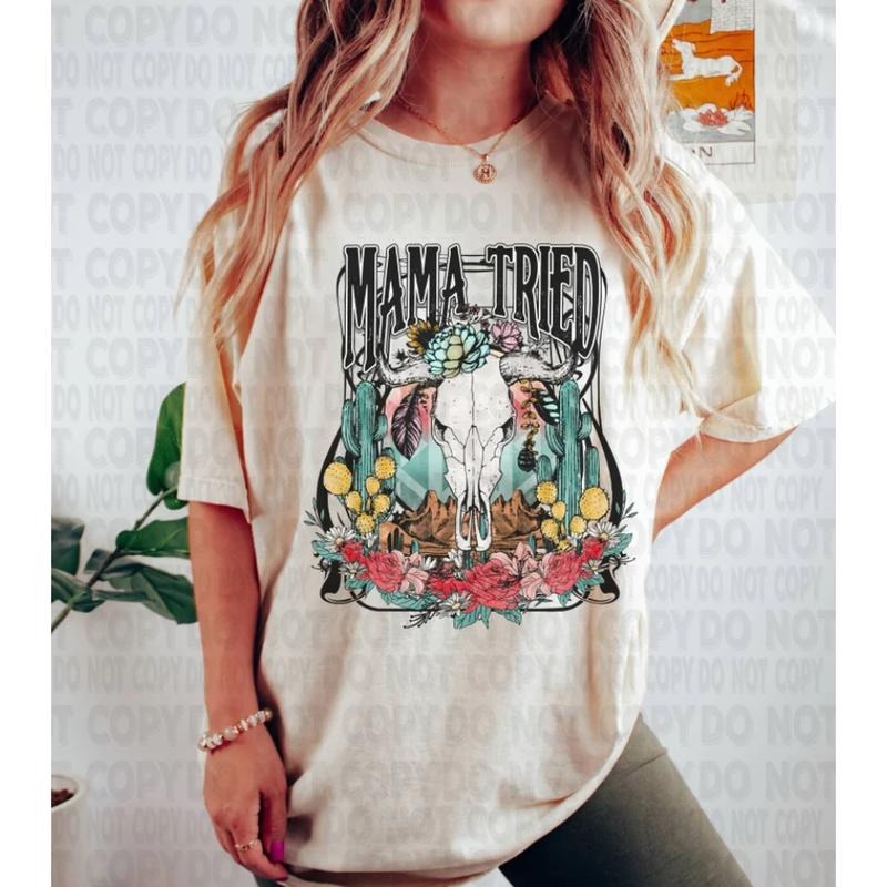Mama Tried Shirt, Country Western Graphic Tee, Comfort Colors Country Music Shirt, Boho Western Style Tee