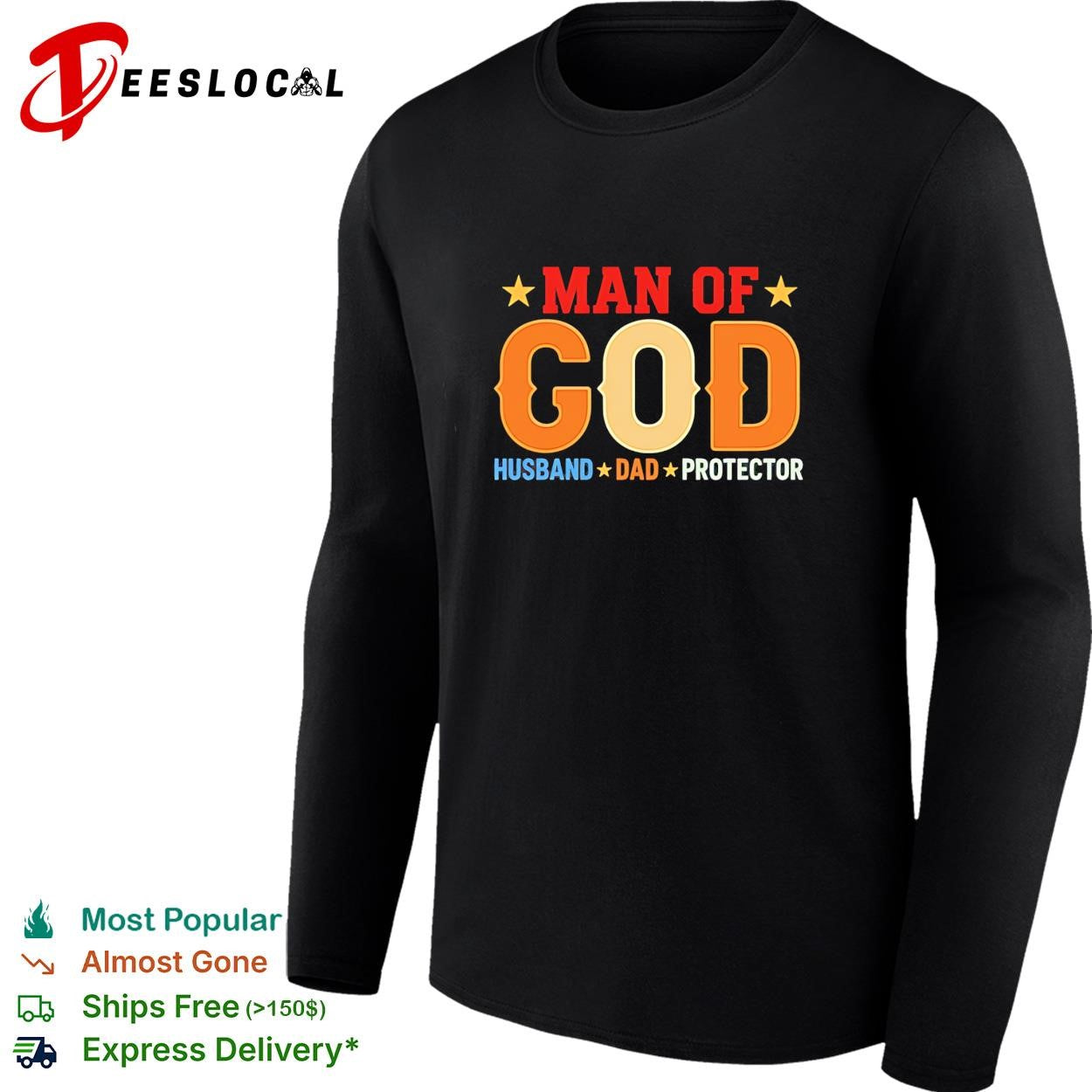 Man of GOD husband dad protector vintage shirt