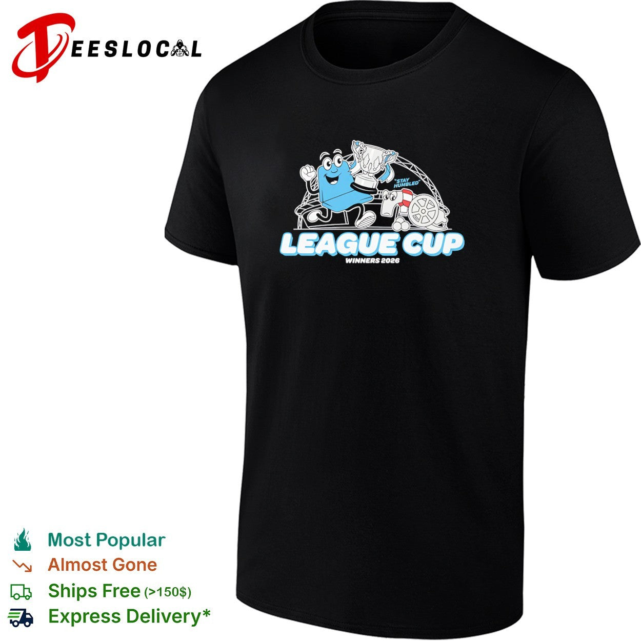 Manchester City Arsenal stay humbled mascot League Cup winners 2026 shirt