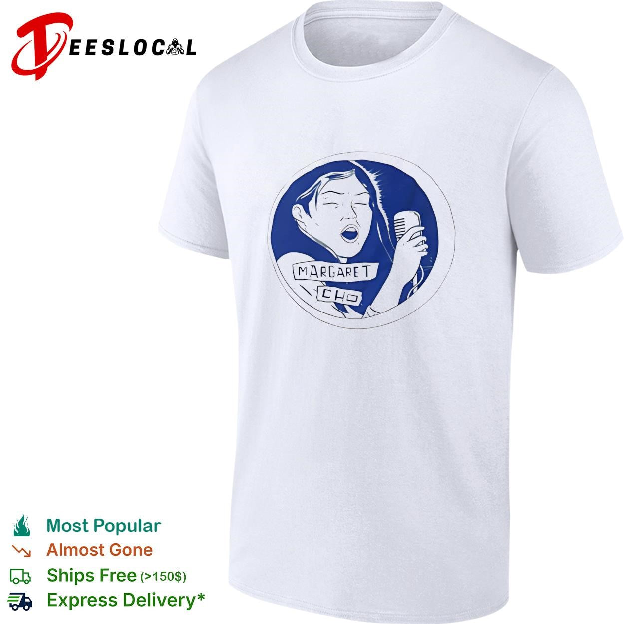 Margaret Cho comedian female portrait circle vintage art shirt