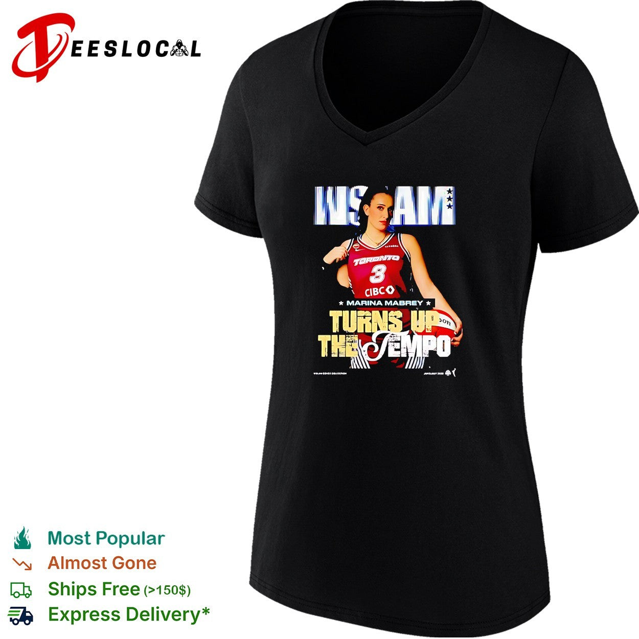 Marina Mabrey turn up the Toronto Tempo WSLAM magazine shirt