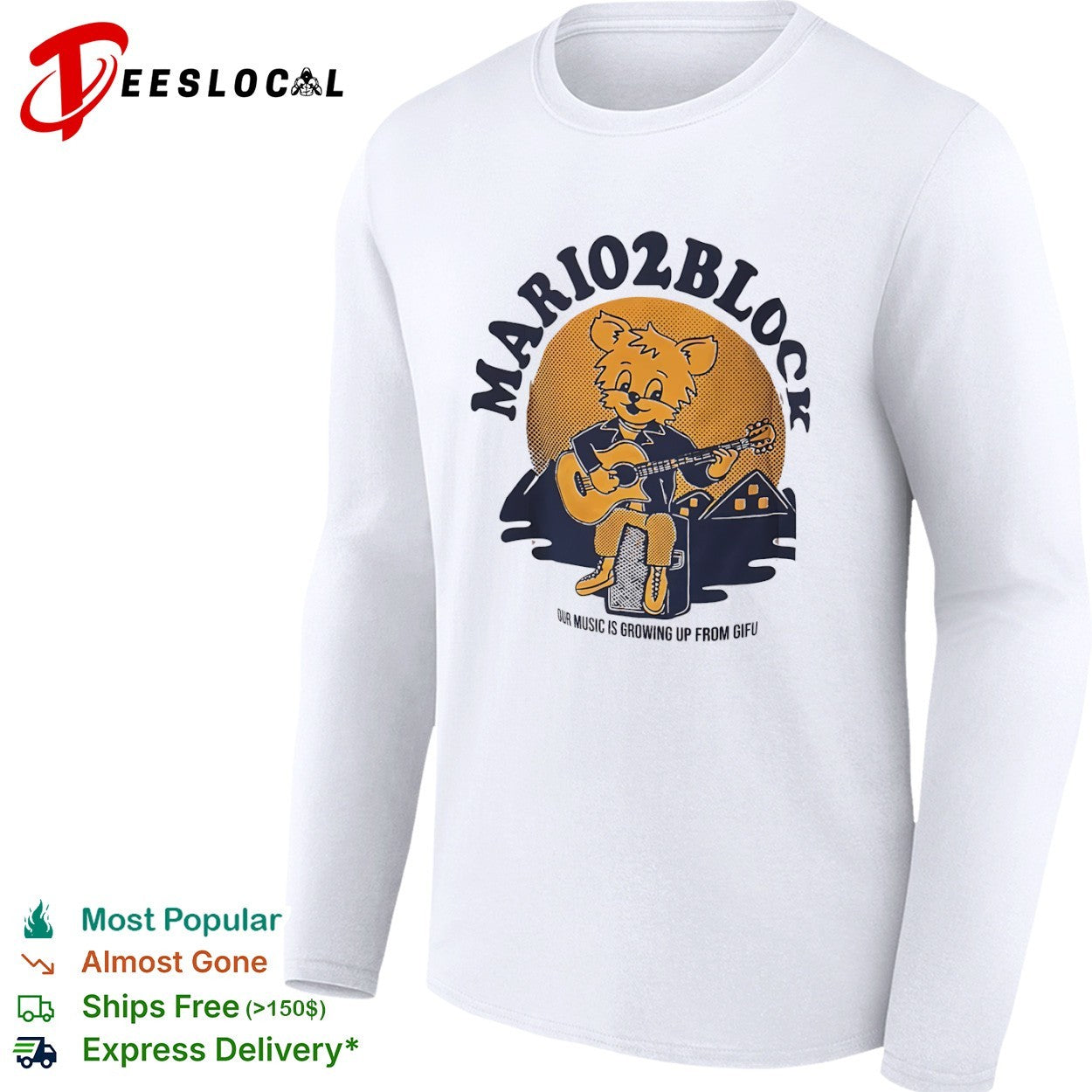 Mario2block Our Music is Growing up from Gifu Cute Animal Musician Band shirt