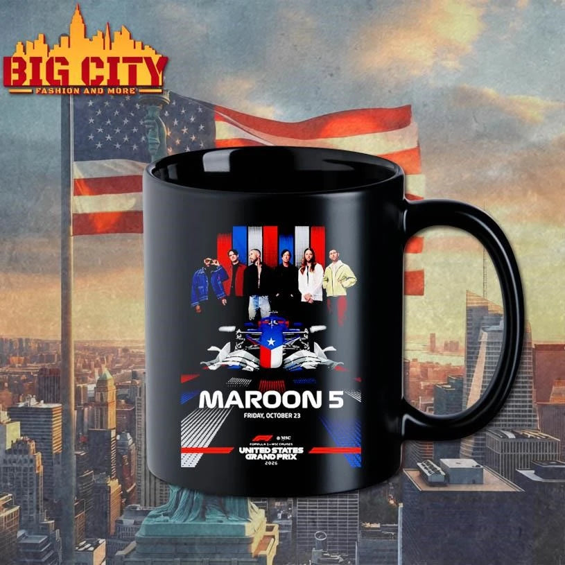 Maroon 5 Event Poster 2026 Formula 1 United States Grand Prix On October 23 2026 Austin TX Shirt