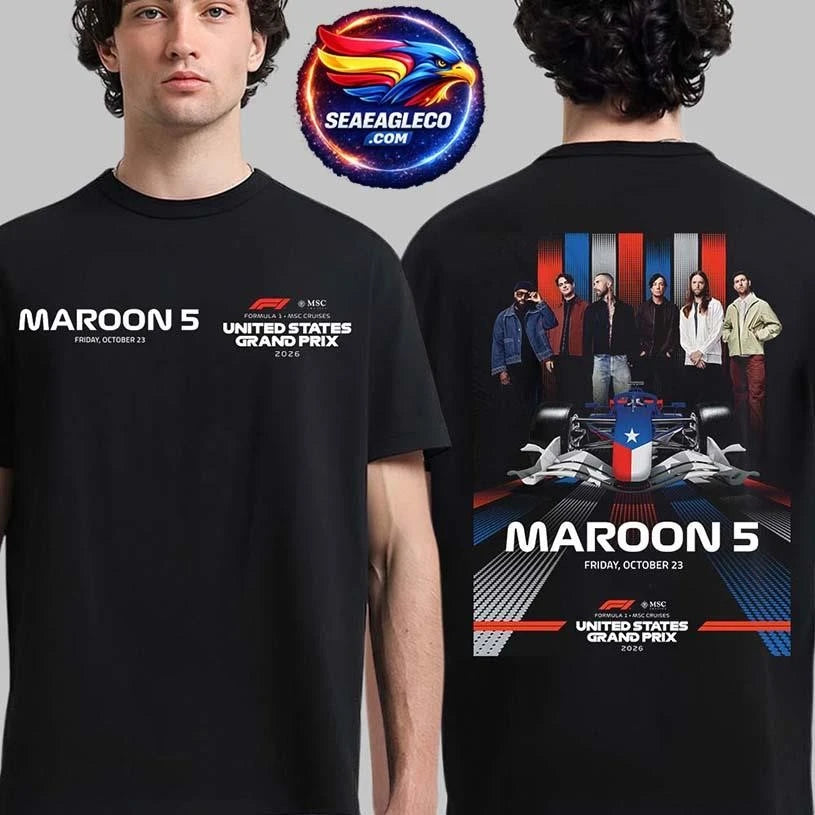 Maroon 5 Live At F1 United States Grand Prix 2026 On October 23 2026 Two Sided Shirt