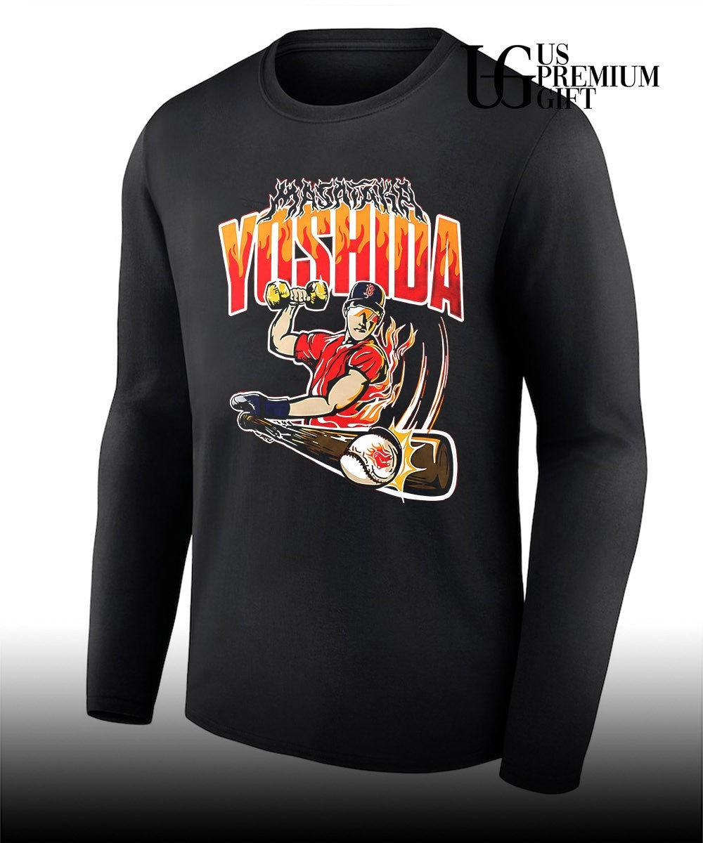 Masataka Yoshida Boston Red Sox MLB Baseball Athlete Masataka Yoshida Flames shirt