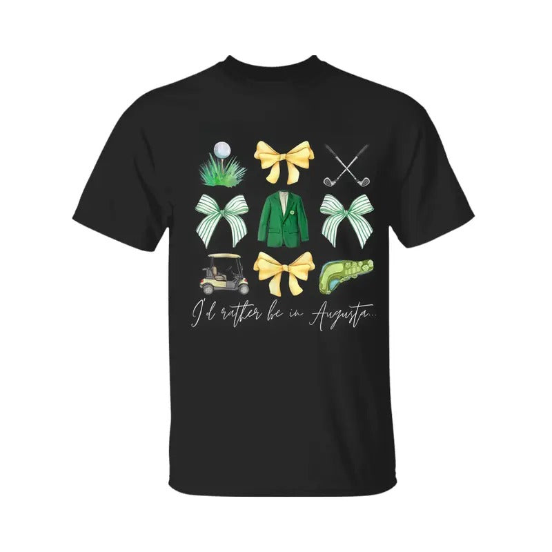 Master Let's Partee Golf Tournament Coquette Bow Women Men T-Shirt, Fashion Casual Short Sleeve T-shirt for Daily Wear, Ladies Summer Clothes