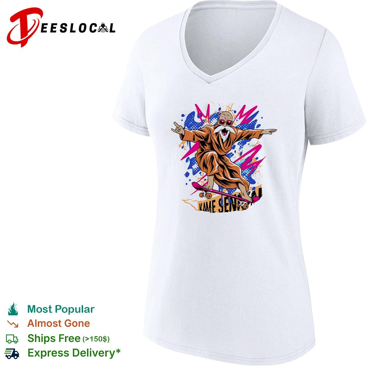 Master Roshi Kame Sennin Dragon Ball skateboard pop art shirt