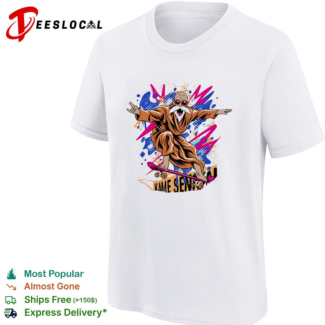 Master Roshi Kame Sennin Dragon Ball skateboard pop art shirt