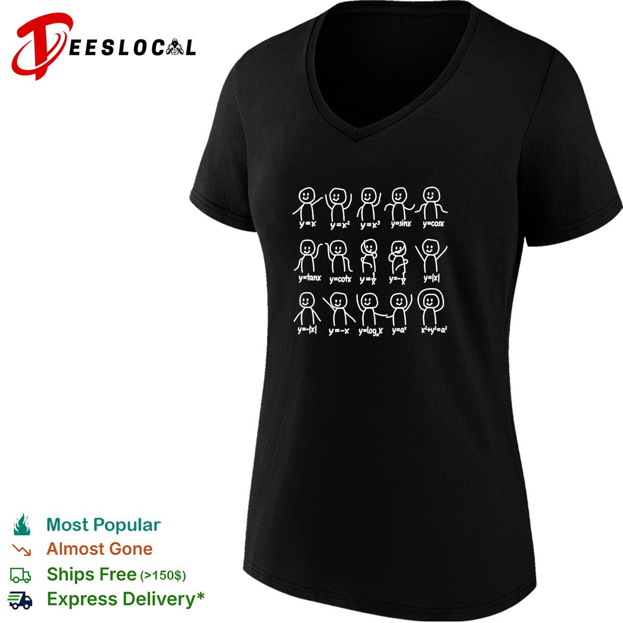 Math functions stick figures meme shirt
