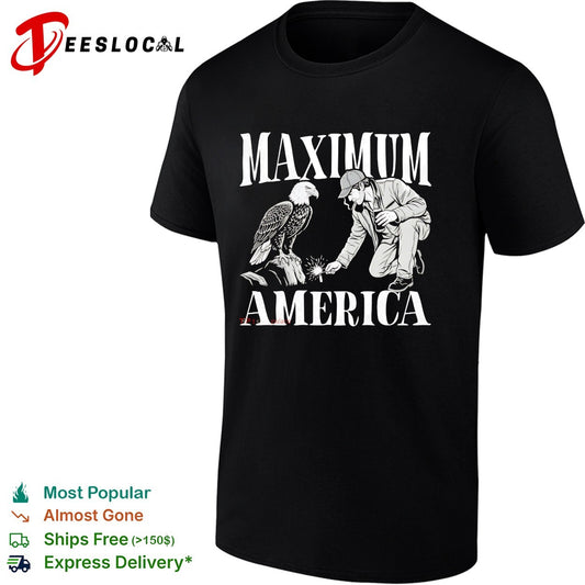 Maximum America bald eagle man lighting firecracker bold patriotic art shirt