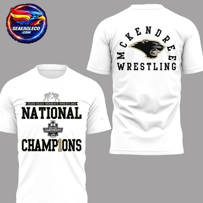Mckendree Wrestling 2026 NCAA Women’s Wrestling National Champions Two Sided Shirt