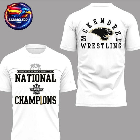 Mckendree Wrestling 2026 NCAA Women’s Wrestling National Champions Two Sided Shirt