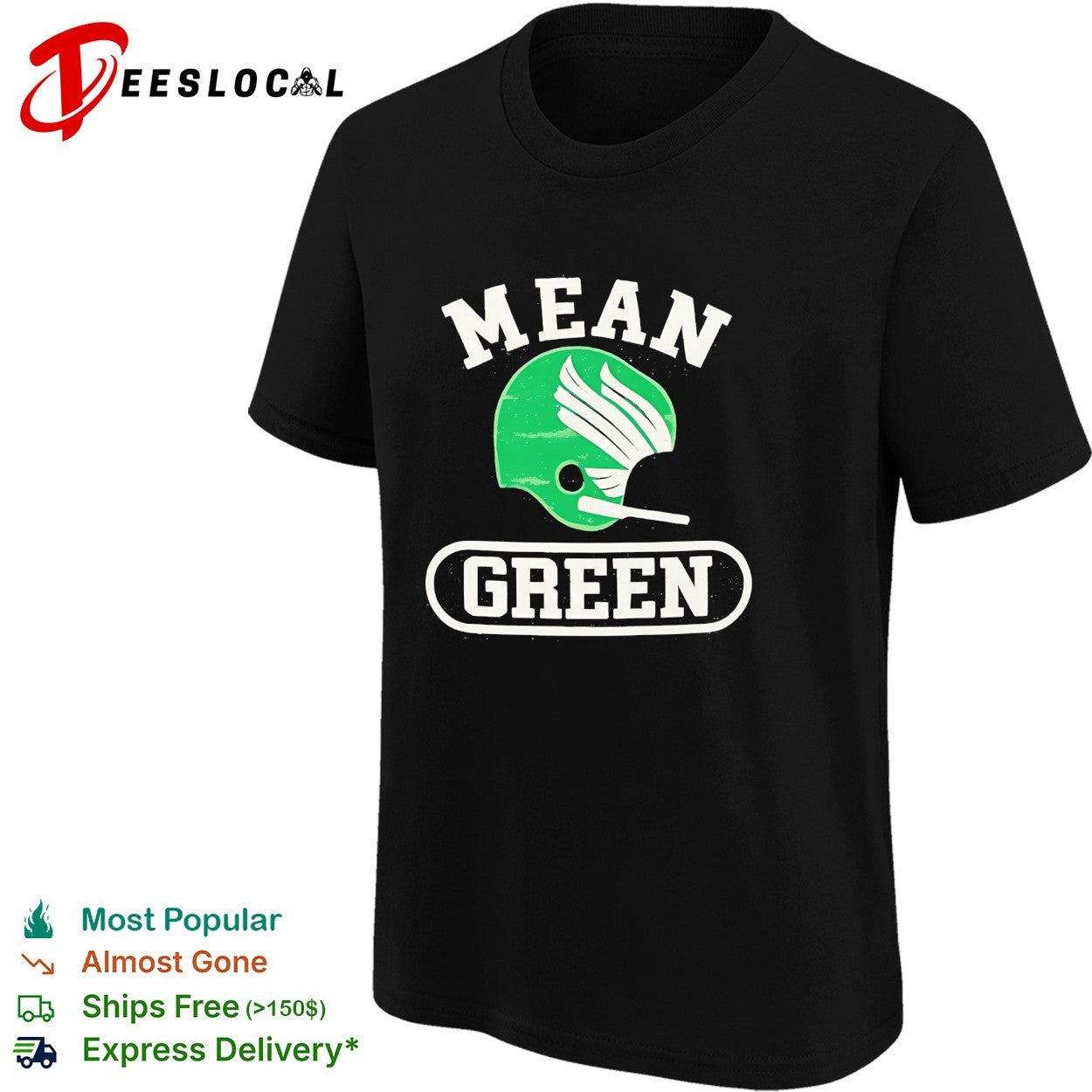 Mean Green North Texas football helmet vintage arch bold logo shirt