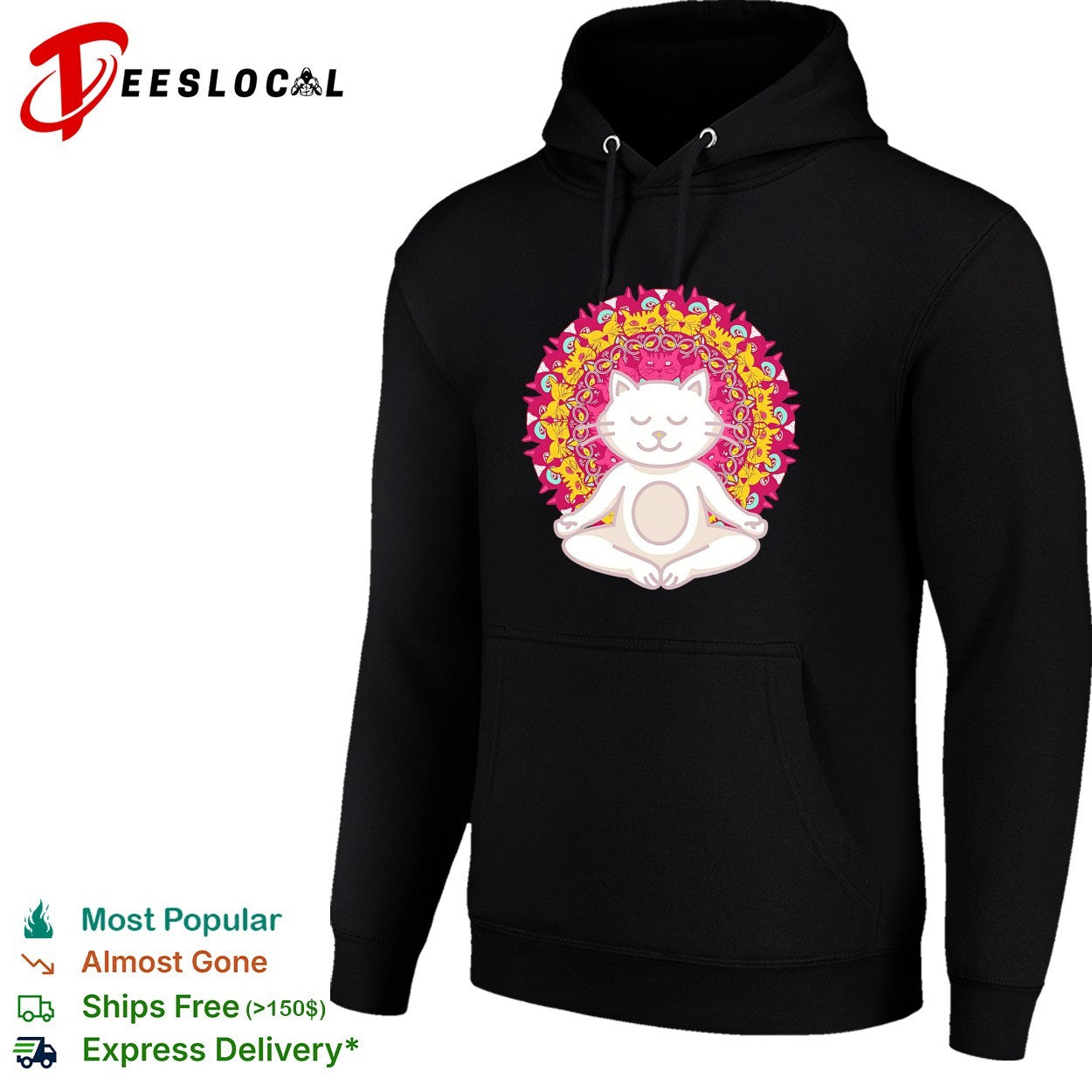 Meditation Zen Cat Mandala Yoga Peace Namaste Mindfulness Spiritual Pet Lover shirt
