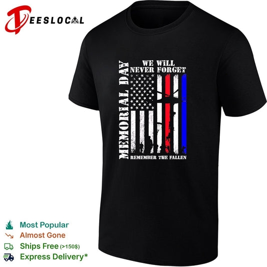 Memorial Day We Will Never Forget Remember the Fallen American Flag Soldier shirt