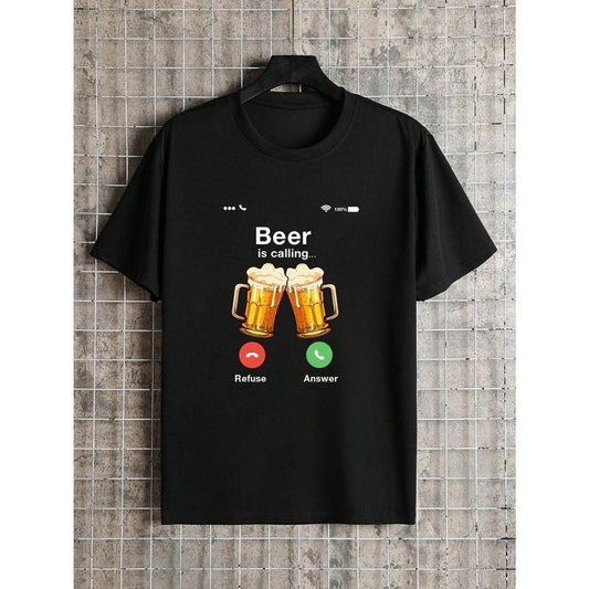 Men Beer Printed Casual Short-Sleeved T-Shirt For Spring And Summer Made in USA - clothing by TeeHivey.com