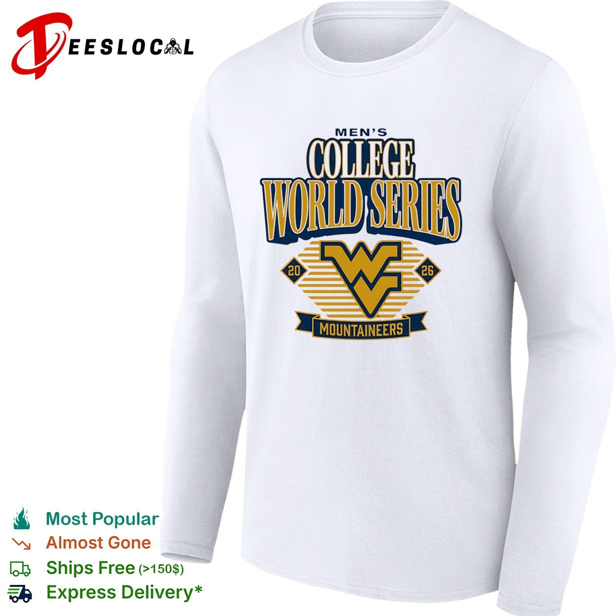Men’s College World Series 2026 West Virginia Mountaineers logo shirt