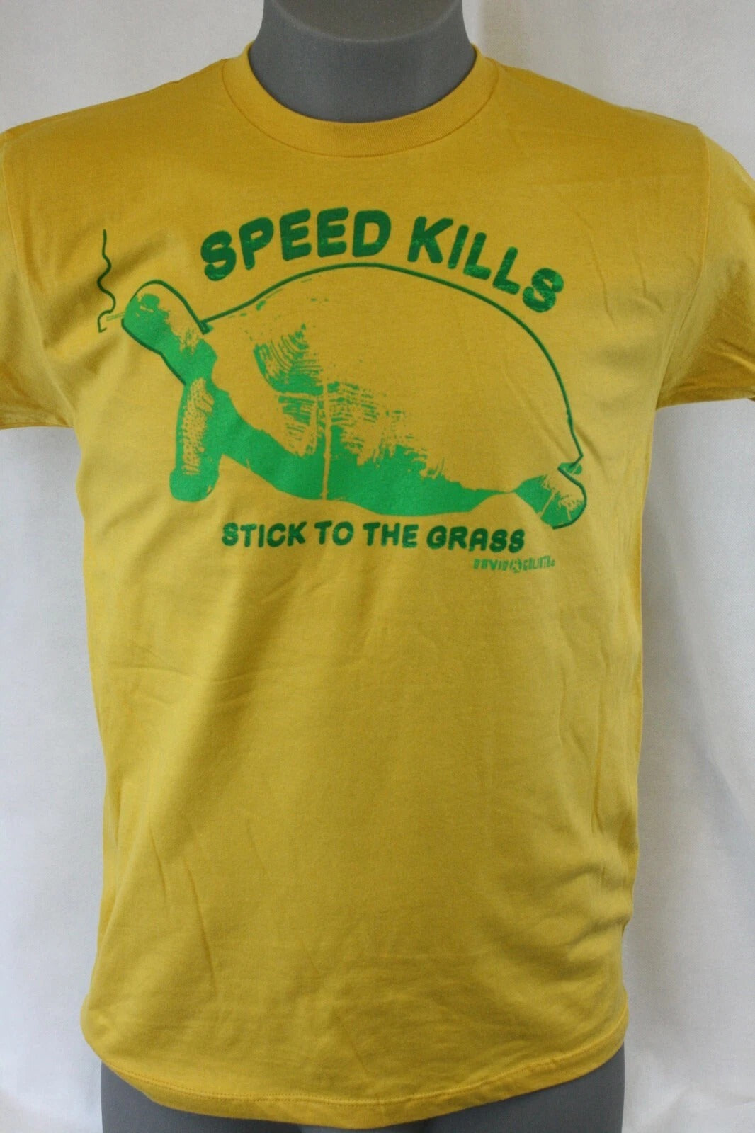 Mens David & Goliath Speed Kills, Stick To The Grass Turtle Weed Tee T-Shirt