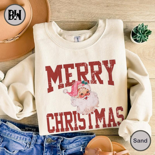 Merry Christmas With Santa Sweartshirt, Merry Christmas Shirt, Santa Claus Shirt, Christmas Shirt, Xmas Gift