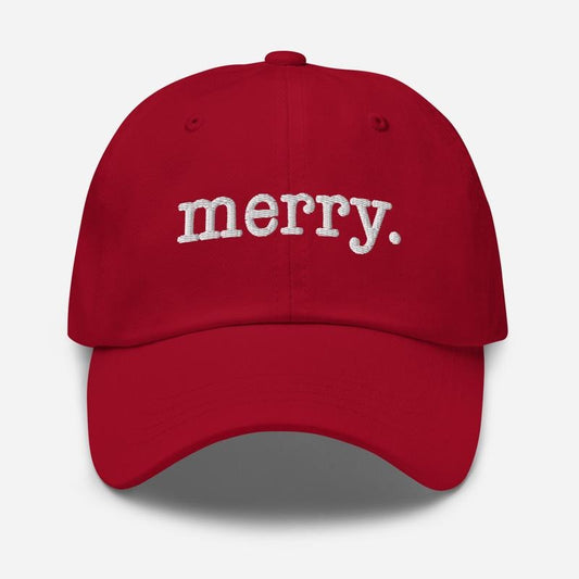 Merry Embroidered Hat, Christmas Cap