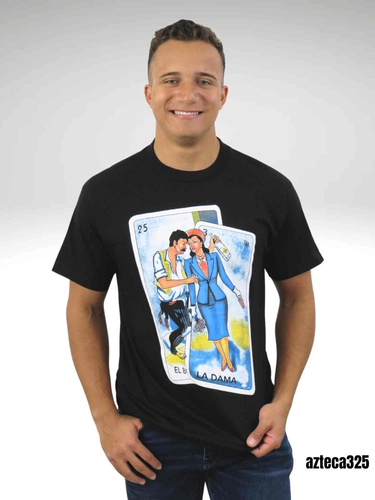 Mexican Loteria T-Shirt Funny The Couple El Borracho y La Dama Unisex