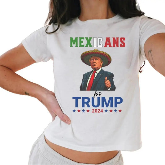 Mexicans For Trump 2024 Rally Baby Tee, Mexican Trump Maga Tee, Sombrero President Donald Trump, Latinos For Trump Baby Tee