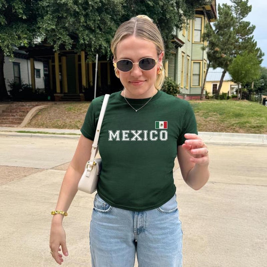 Mexico Women's Baby Tee Mexico Y2k T-shirt Mexico Mexico Crop Tee Vintage 2000s 90's Baby Tee Mexico Shirt Mexico Tank Top