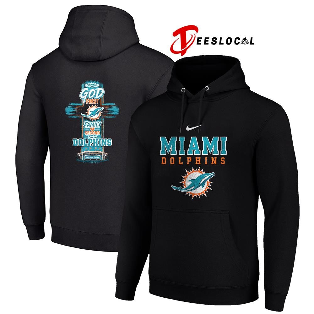 Miami Dolphins God first family second cross shirt