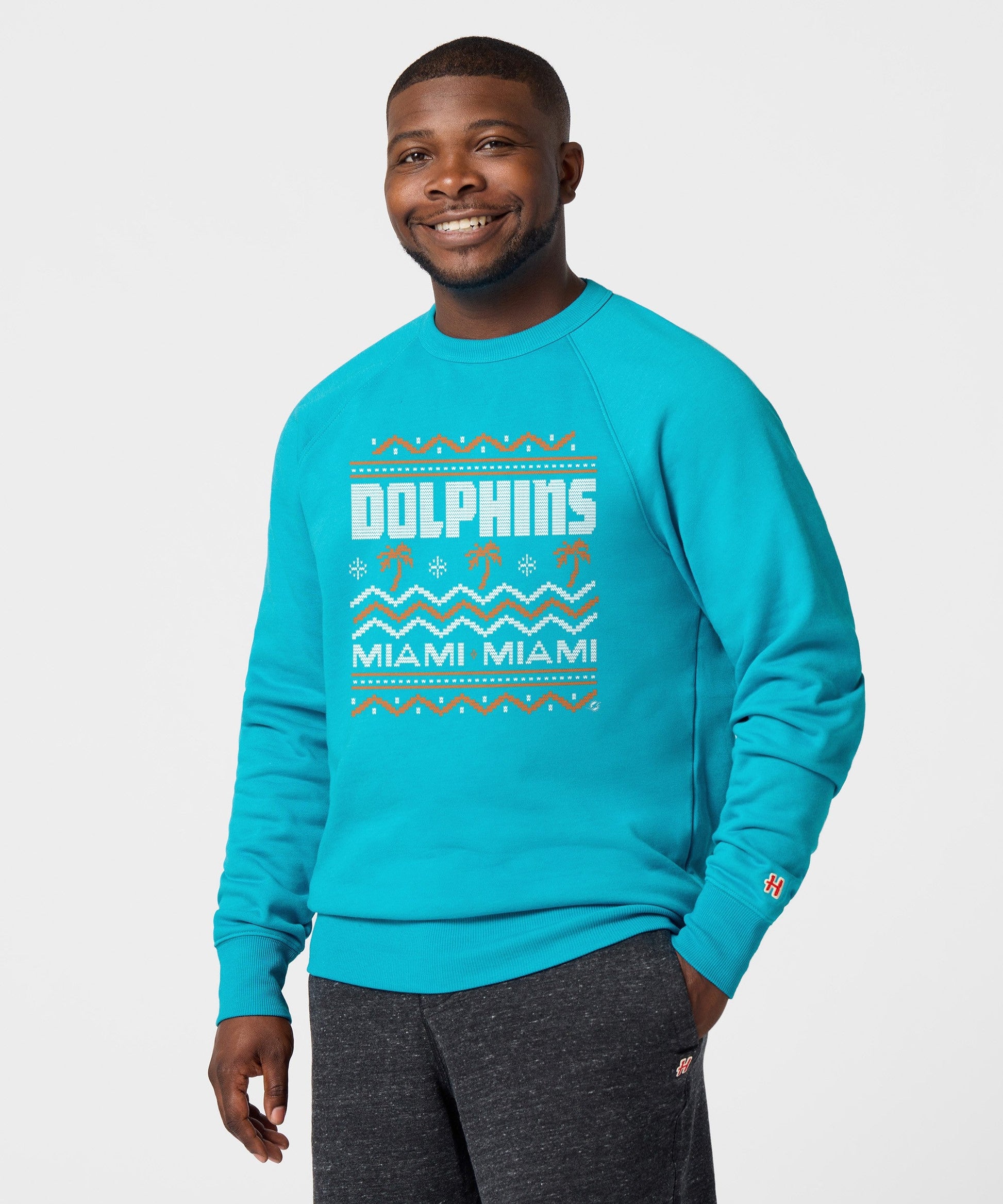 Miami Dolphins Holiday Crewneck