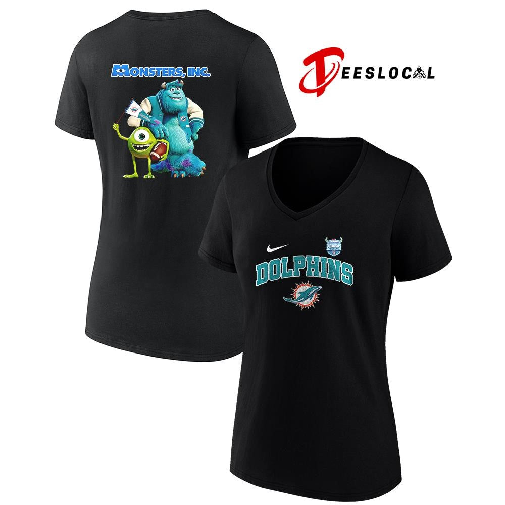 Miami Dolphins x Monsters inc cartoon shirt