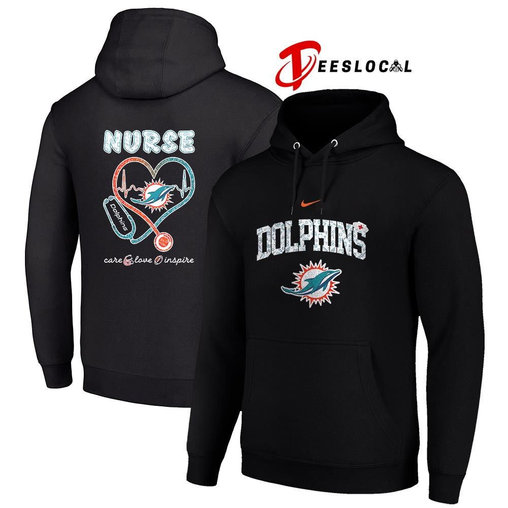 Miami Dolphins x Nurse care love inspire logo shirt