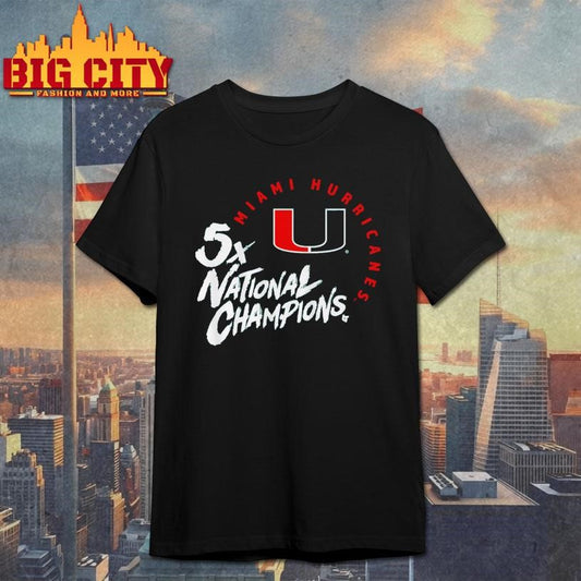 Miami Football Five-Time National Champions Shirt